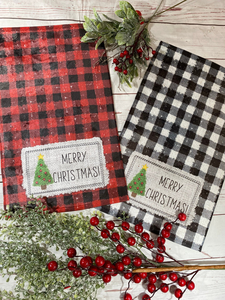 Buffalo Plaid Kitchen Towel, Christmas Kitchen Towels, Personalized To –  Country Squared