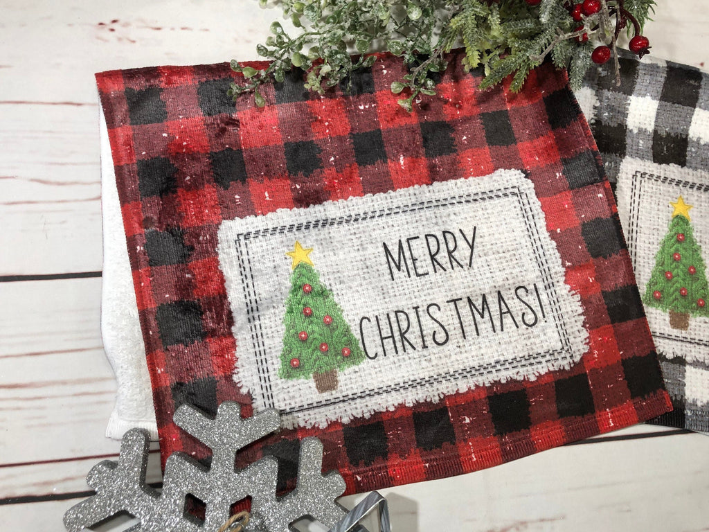 Buffalo Plaid Kitchen Towel, Christmas Kitchen Towels, Personalized To –  Country Squared