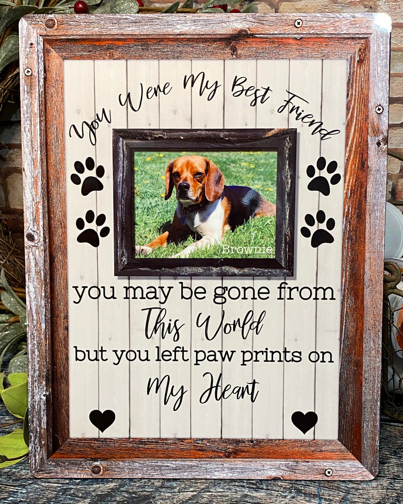 Mujer hermosa llamada el propósito Dog Memorial Sign, Pet Photo Board, Pet Memorial, Dog Photo Memorial B –  Country Squared