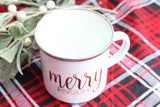 Merry & Bright Enamel Coffee Cup