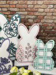 Set of 5 Wooden Easter Bunnies
