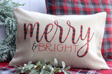 Merry & Bright Christmas Pillow Cover