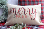 Merry & Bright Christmas Pillow Cover