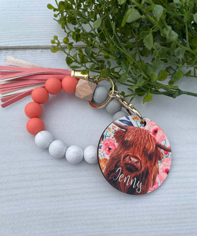Highland Cow Wristlet