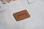 Leather Patch Tote Bag