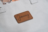 Leather Patch Tote Bag