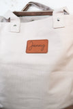 Leather Patch Tote Bag