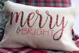 Merry & Bright Christmas Pillow Cover