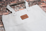 Leather Patch Tote Bag