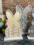 Set of 3 Wooden Easter Bunnies