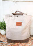Leather Patch Tote Bag